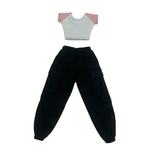 TTETTZ Outfit für 12 Zoll Actionfiguren, T-Shirt mit kurzen Ärmeln und Hose, handgefertigtes Zubehör im Maßstab 1/6, Rosa TTETTZ Outfit für 12 Zoll Actionfiguren, T-Shirt mit kurzen Ärmeln und Hose, handgefertigtes Zubehör im Maßstab 1/6, Rosa von TTETTZ