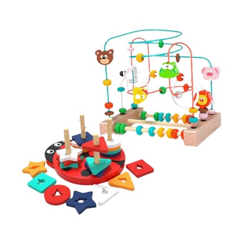 TTETTZ Perle Maze Spielzeugset für die Entwicklung von Greiffähigkeiten bei Kindern, Stapelbrett von TTETTZ