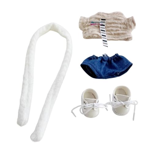 TTETTZ Plüschoutfit für Puppen, Oberteil Und Schal, Schuhanzug für 6,69 bis 5,91 Zoll TTETTZ Plüschoutfit für Puppen, Oberteil Und Schal, Schuhanzug für 6,69 bis 5,91 Zoll von TTETTZ