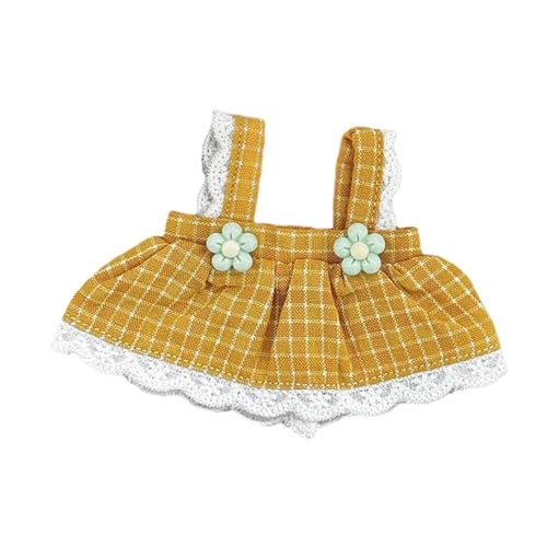 TTETTZ Puppen Kostüm mit Hosenträgern Und Rock für 12 cm Anhänger Puppen, Gelb von TTETTZ