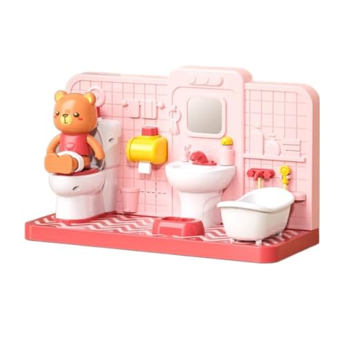 TTETTZ Puppenhaus Badezimmermöbel Set, Puppenspielsets für Kinder, Jungen Und Mädchen, Geschenk TTETTZ Puppenhaus Badezimmermöbel Set, Puppenspielsets für Kinder, Jungen Und Mädchen, Geschenk von TTETTZ