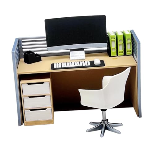 TTETTZ Puppenhaus Dekoration Büro Möbel Miniatur Computer Schreibtisch Modell 1: 12 Ornamente, Set B von TTETTZ