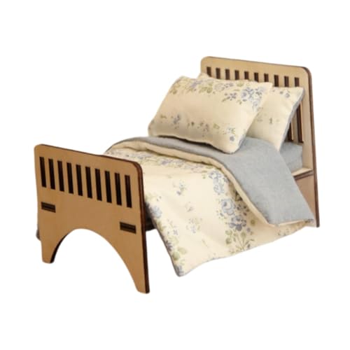 TTETTZ Puppenhausbett Im Maßstab 1:12 mit Bettwäsche, Dollhouse Möbel, Geblümt TTETTZ Puppenhausbett Im Maßstab 1:12 mit Bettwäsche, Dollhouse Möbel, Geblümt von TTETTZ