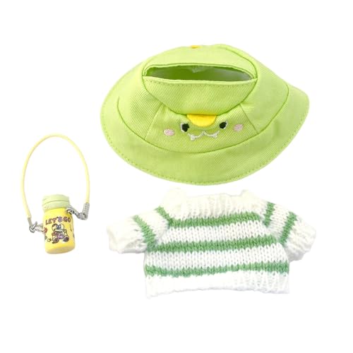 TTETTZ Puppenkleidung Miniaturhut Geburtstagsgeschenk Mode Dekorative Party Dress up Mini Strickstreifenpullover mit kleinem Wasserkocher, GrÜn von TTETTZ