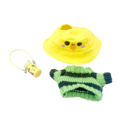 TTETTZ Puppenkleidung Puppenkleidung Anziehgeschenk Outfits Set Bequem Niedlich mit kleinem Mini Strick Streifenpullover, Gelber Hut TTETTZ Puppenkleidung Puppenkleidung Anziehgeschenk Outfits Set Bequem Niedlich mit kleinem Mini Strick Streifenpullover, Gelber Hut von TTETTZ