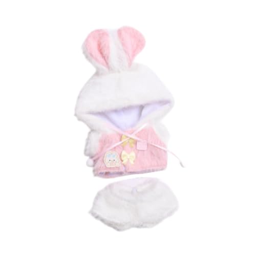 TTETTZ Puppenkleidung Set für Anziehspiele, Geburtstagsgeschenke, Outfit Kombination mit Cartoon Ohren für Puppen, Rosa von TTETTZ