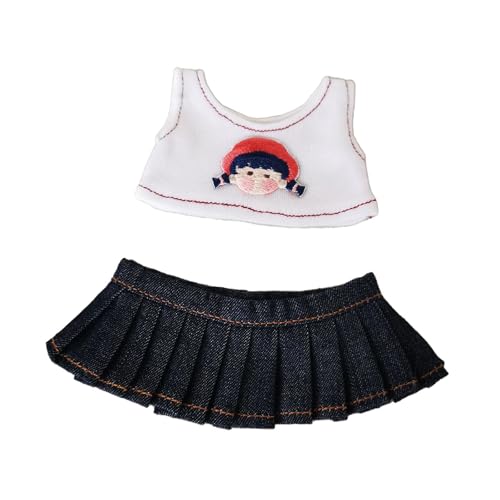 TTETTZ Puppenkleidung für Mini-Puppen, Outfit-Set mit Jeansröcken, Kleines Mädchen TTETTZ Puppenkleidung für Mini-Puppen, Outfit-Set mit Jeansröcken, Kleines Mädchen von TTETTZ