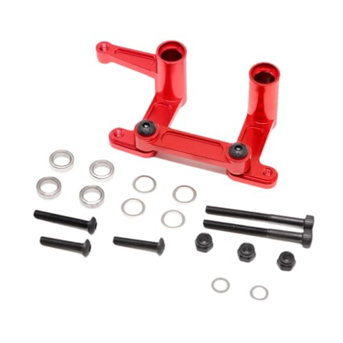 TTETTZ RC Lenkungsbaugruppe Als Komplettes Zubehör Set mit Ersatzteilen Und Lenkungskomponenten Aus Metall für Mehr Fahrstabilität für 2WD RC Automodelle, Rot von TTETTZ