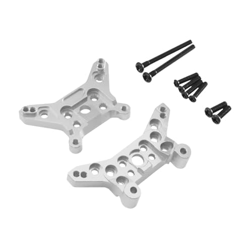 TTETTZ RC Shock Towers Set Metall Vorderer Und Hinterer Stoßdämpferhalter RC Auto Ersatzteile Reparaturteile Upgrades Montage für Modellauto Tuning, Silber von TTETTZ