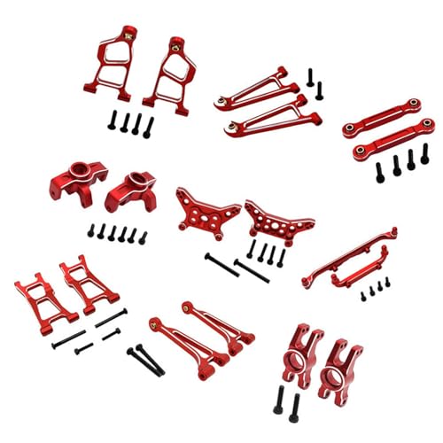 TTETTZ Rc-Auto-modifikationsset Metall-kit Aluminium Leichtbau Hochleistung Passend für 1/14 Fernlenkauto Geländefahrt, Rot von TTETTZ