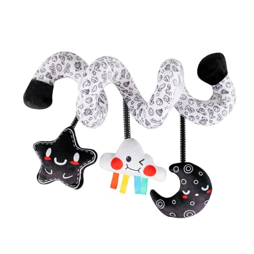 TTETTZ Sitzspielzeug Spirale, Hängende Rassel Und Ornament für Die Frühkindliche Entwicklung, Schwarz Und Weiß TTETTZ Sitzspielzeug Spirale, Hängende Rassel Und Ornament für Die Frühkindliche Entwicklung, Schwarz Und Weiß von TTETTZ