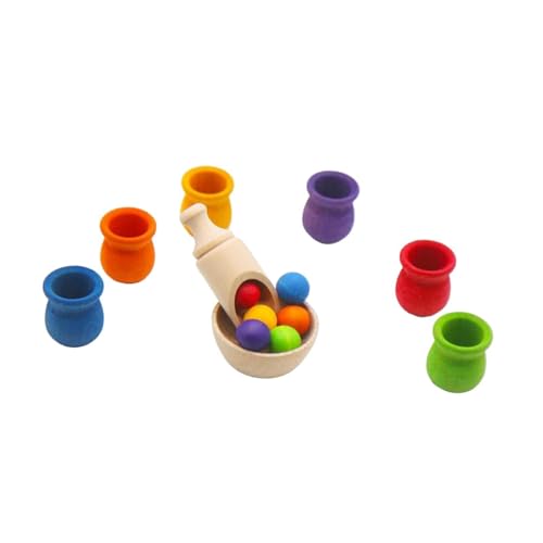 TTETTZ Spielzeug Holzkugeln in Bechern Farbklassifizierung für Kinder Geschenke von TTETTZ