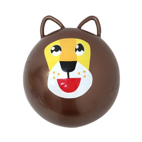 TTETTZ Sport-Hüpfball im Cartoon-Stil mit Griff, geeignet für Kinder im Innen- und Außenbereich, Dunkelbraun TTETTZ Sport-Hüpfball im Cartoon-Stil mit Griff, geeignet für Kinder im Innen- und Außenbereich, Dunkelbraun von TTETTZ