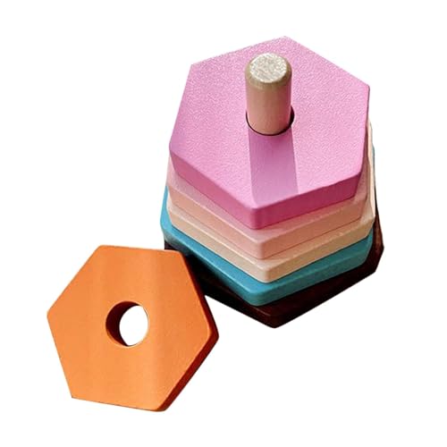 TTETTZ Stapelspielzeug Aus Holz mit Regenbogenmotiv, Glatte Oberfläche, Feinmotorik für Babys, Jungen Und Mädchen TTETTZ Stapelspielzeug Aus Holz mit Regenbogenmotiv, Glatte Oberfläche, Feinmotorik für Babys, Jungen Und Mädchen von TTETTZ