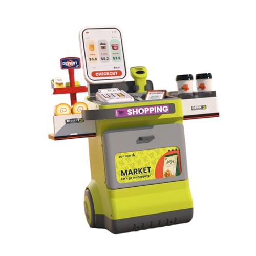 TTETTZ Supermarkt Spielset für Kinder, Rollenspiel mit Lebensmittelauswahl Und Dekoration, Grün TTETTZ Supermarkt Spielset für Kinder, Rollenspiel mit Lebensmittelauswahl Und Dekoration, Grün von TTETTZ