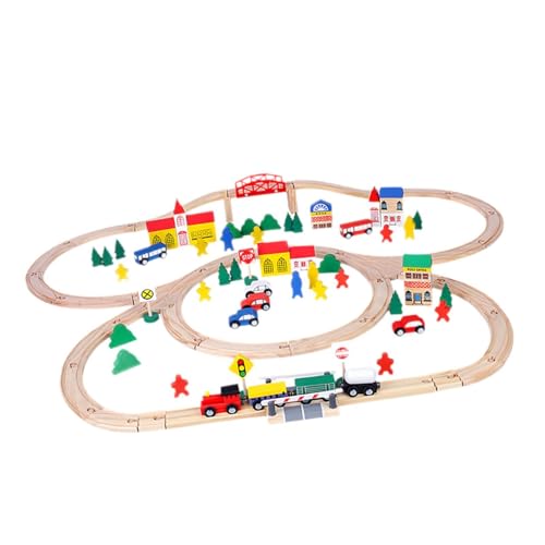 TTETTZ Zug Und Gleis Sätze Aus Holz Eisenbahn Spielzeuge Set Selbst Bauen Motor Aktivität Spielzeug Spielzeug für Kinder Im Alter von 3 Jahren, 100 Stück TTETTZ Zug Und Gleis Sätze Aus Holz Eisenbahn Spielzeuge Set Selbst Bauen Motor Aktivität Spielzeug Spielzeug für Kinder Im Alter von 3 Jahren, 100 Stück von TTETTZ