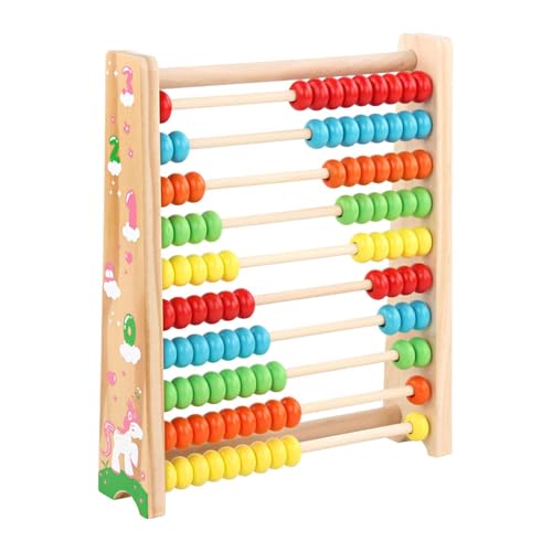 TTETTZ für Kinder, 10 Reihen, Mathespiele mit Bunten Perlen, Klassisch, Hölzerner Und Zahlenrahmen für Kinder Im Kindergarten Und in Der Grundsc von TTETTZ