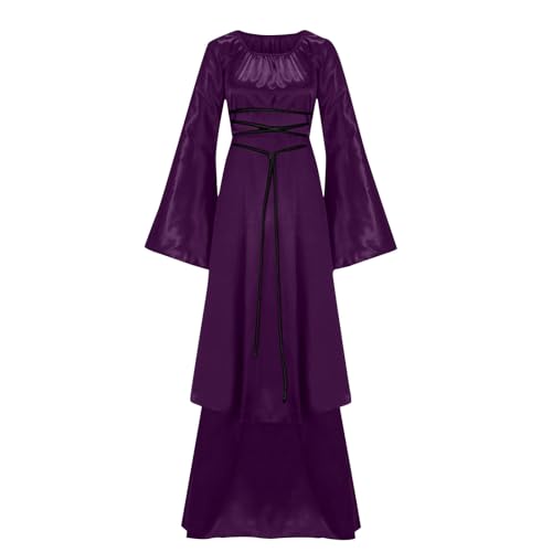 TTFDJG Damen Mittelalter Kleid Bodenlang Langarm Maxikleid Halloween Kostüm Corsagenkleid Karneval Kostüm Renaissance Kleid mit Schnürung Vintage Hexenkleid Faschingskostüme Corset Dress TTFDJG Damen Mittelalter Kleid Bodenlang Langarm Maxikleid Halloween Kostüm Corsagenkleid Karneval Kostüm Renaissance Kleid mit Schnürung Vintage Hexenkleid Faschingskostüme Corset Dress von TTFDJG