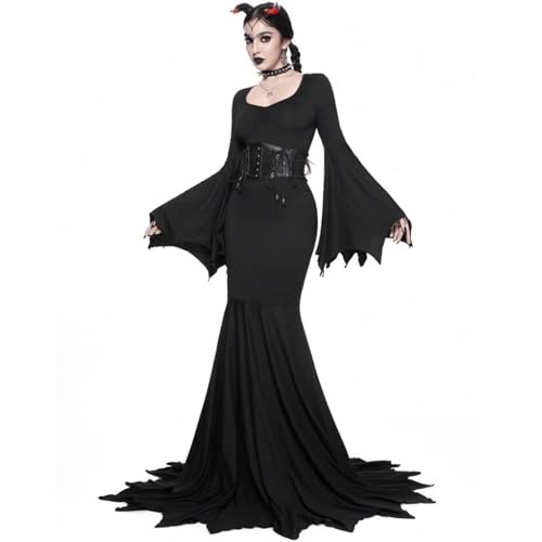 TTFDJG Halloween Hexenkostüm Damen Gothic Kleid mit Fledermausärmel Hexenkleid Lang Eng Karneval Kostüm Corsagenkleid Mittelalter Kleid Steampunk Vintage Partykleid Maxi Medieval Corset Dress TTFDJG Halloween Hexenkostüm Damen Gothic Kleid mit Fledermausärmel Hexenkleid Lang Eng Karneval Kostüm Corsagenkleid Mittelalter Kleid Steampunk Vintage Partykleid Maxi Medieval Corset Dress von TTFDJG