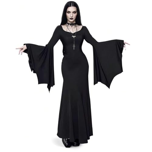 TTFDJG Halloween Hexenkostüm Damen Gothic Kleid mit Fledermausärmel Hexenkleid Lang Eng Karneval Kostüm Mittelalter Kleid Steampunk Vintage Partykleid Maxi Medieval Dress Faschingskostüme TTFDJG Halloween Hexenkostüm Damen Gothic Kleid mit Fledermausärmel Hexenkleid Lang Eng Karneval Kostüm Mittelalter Kleid Steampunk Vintage Partykleid Maxi Medieval Dress Faschingskostüme von TTFDJG