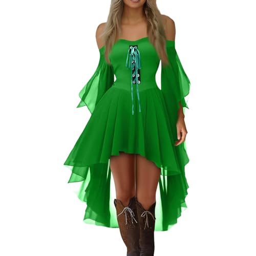 TTFDJG Halloween Kostüm Damen Gothic Kleid Lang Corsagenkleid Mittelalter Kleidung Trägerkleid mit Trompetenärmel Hexenkleid Renaissance Kleid mit Schnürung Chiffonkleid Faschingskostüme Corset Dress TTFDJG Halloween Kostüm Damen Gothic Kleid Lang Corsagenkleid Mittelalter Kleidung Trägerkleid mit Trompetenärmel Hexenkleid Renaissance Kleid mit Schnürung Chiffonkleid Faschingskostüme Corset Dress von TTFDJG