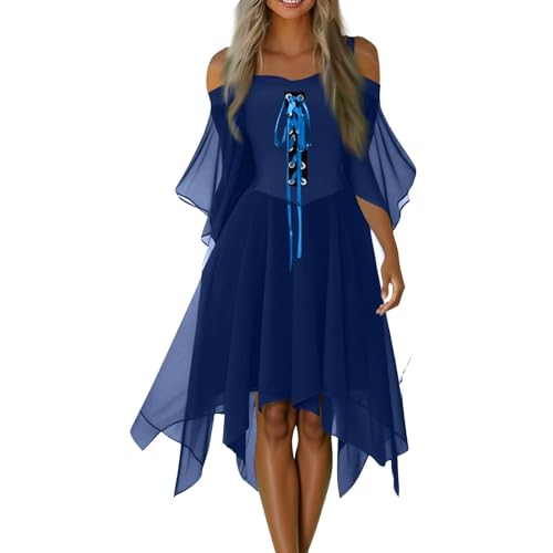 TTFDJG Halloween Kostüm Damen Gothic Kleid Lang Corsagenkleid Mittelalter Kleidung Trägerkleid mit Trompetenärmel Vintage Renaissance Kleid mit Schnürung Chiffonkleid Faschingskostüme Corset Dress TTFDJG Halloween Kostüm Damen Gothic Kleid Lang Corsagenkleid Mittelalter Kleidung Trägerkleid mit Trompetenärmel Vintage Renaissance Kleid mit Schnürung Chiffonkleid Faschingskostüme Corset Dress von TTFDJG