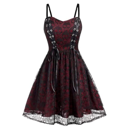 TTFDJG Halloween Kostüm Damen Gothic Kleid Spaghettiträger Mittelalter Kleid Spitze Hexenkleid Steampunk Karneval Kostüm Vintage Partykleid Elegant Medieval Dress Faschingskostüme Halloween Costume TTFDJG Halloween Kostüm Damen Gothic Kleid Spaghettiträger Mittelalter Kleid Spitze Hexenkleid Steampunk Karneval Kostüm Vintage Partykleid Elegant Medieval Dress Faschingskostüme Halloween Costume von TTFDJG