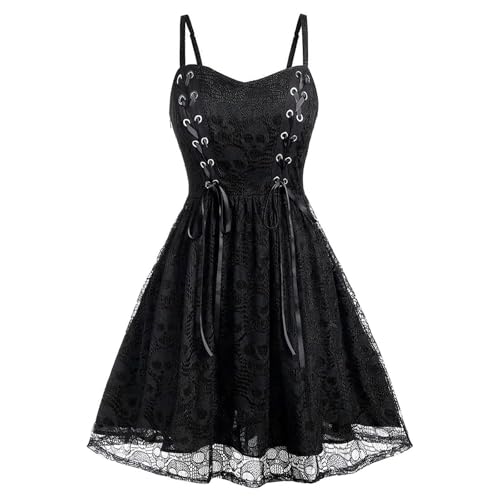 TTFDJG Halloween Kostüm Damen Gothic Kleid Spaghettiträger Mittelalter Kleid Spitze Hexenkleid Steampunk Karneval Kostüm Vintage Partykleid Elegant Medieval Dress Faschingskostüme Halloween Costume TTFDJG Halloween Kostüm Damen Gothic Kleid Spaghettiträger Mittelalter Kleid Spitze Hexenkleid Steampunk Karneval Kostüm Vintage Partykleid Elegant Medieval Dress Faschingskostüme Halloween Costume von TTFDJG