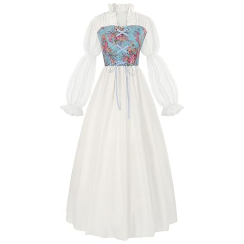 TTFDJG Mittelalter Kleid Damen Lang Corsagenkleid Elegant Karneval Kostüm Maxikleid mit Trompetenärmel Vintage Faschingskostüme Renaissance Kleid Medieval Dress Partykleid Tailliert Corset Dress TTFDJG Mittelalter Kleid Damen Lang Corsagenkleid Elegant Karneval Kostüm Maxikleid mit Trompetenärmel Vintage Faschingskostüme Renaissance Kleid Medieval Dress Partykleid Tailliert Corset Dress von TTFDJG