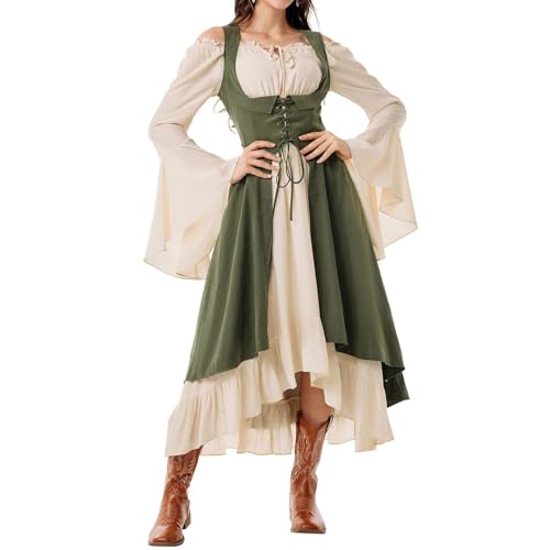 TTFDJG Piratenkostüm Damen Kleid Lang Mittelalter Kleidung Frauen Trachtenkleider Modern Karneval Kostüm Renaissance Kleid Tailliert Corsagenkleid Trachtenmode Cosplay Kostüm Faschingskostüme TTFDJG Piratenkostüm Damen Kleid Lang Mittelalter Kleidung Frauen Trachtenkleider Modern Karneval Kostüm Renaissance Kleid Tailliert Corsagenkleid Trachtenmode Cosplay Kostüm Faschingskostüme von TTFDJG