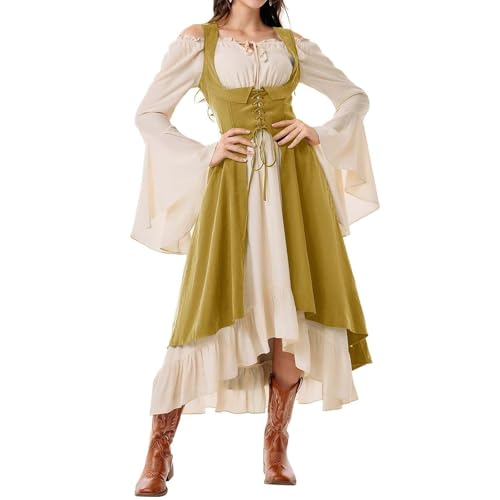 TTFDJG Piratenkostüm Damen Kleid Lang Mittelalter Kleidung Frauen Trachtenkleider Modern Karneval Kostüm Renaissance Kleid Tailliert Corsagenkleid Trachtenmode Cosplay Kostüm Faschingskostüme TTFDJG Piratenkostüm Damen Kleid Lang Mittelalter Kleidung Frauen Trachtenkleider Modern Karneval Kostüm Renaissance Kleid Tailliert Corsagenkleid Trachtenmode Cosplay Kostüm Faschingskostüme von TTFDJG