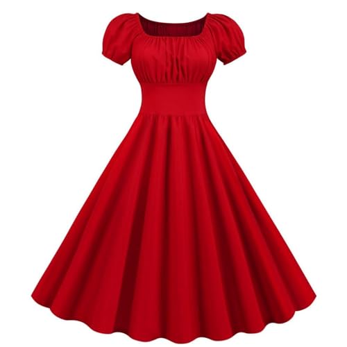 TTFDJG Rockabilly Kleid Damen Kurzarm Mittelalter Kleidung Midikleid Vintage Kleid A Linie Cocktailkleid Schwingender Rock Knielang Mittelalterkleid Renaissance Faltenkleid Tailliert Karneval Kostüm TTFDJG Rockabilly Kleid Damen Kurzarm Mittelalter Kleidung Midikleid Vintage Kleid A Linie Cocktailkleid Schwingender Rock Knielang Mittelalterkleid Renaissance Faltenkleid Tailliert Karneval Kostüm von TTFDJG