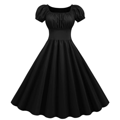 TTFDJG Rockabilly Kleid Damen Kurzarm Mittelalter Kleidung Midikleid Vintage Kleid A Linie Cocktailkleid Schwingender Rock Knielang Mittelalterkleid Renaissance Faltenkleid Tailliert Karneval Kostüm TTFDJG Rockabilly Kleid Damen Kurzarm Mittelalter Kleidung Midikleid Vintage Kleid A Linie Cocktailkleid Schwingender Rock Knielang Mittelalterkleid Renaissance Faltenkleid Tailliert Karneval Kostüm von TTFDJG