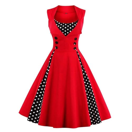 TTFDJG Rockabilly Kleider Damen Ärmellos Cocktailkleid Vintage Abendkleid A Linie Mittelalter Kleidung Punkte Kleider Schwingender Rock Knielang Renaissance Ballkleid Gepunktetes Mittelalterkleid TTFDJG Rockabilly Kleider Damen Ärmellos Cocktailkleid Vintage Abendkleid A Linie Mittelalter Kleidung Punkte Kleider Schwingender Rock Knielang Renaissance Ballkleid Gepunktetes Mittelalterkleid von TTFDJG