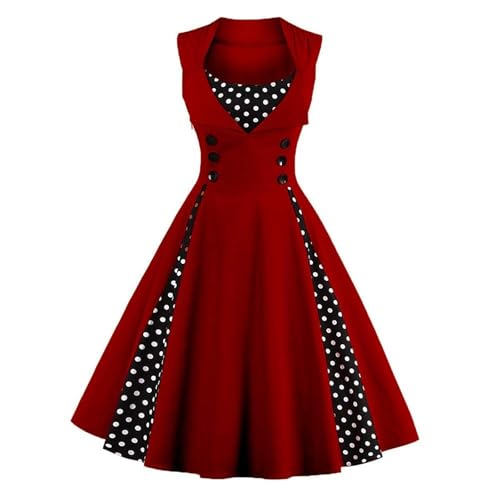 TTFDJG Rockabilly Kleider Damen Ärmellos Cocktailkleid Vintage Abendkleid A Linie Mittelalter Kleidung Punkte Kleider Schwingender Rock Knielang Renaissance Ballkleid Gepunktetes Mittelalterkleid TTFDJG Rockabilly Kleider Damen Ärmellos Cocktailkleid Vintage Abendkleid A Linie Mittelalter Kleidung Punkte Kleider Schwingender Rock Knielang Renaissance Ballkleid Gepunktetes Mittelalterkleid von TTFDJG