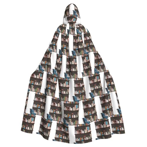 TTIGLHOH Bibliotheks-Bücherregal-Druck, großer Kapuzenumhang für Erwachsene, Halloween, mit Kapuze, 140 cm lang, ideal für Zauberer-Bademantel TTIGLHOH Bibliotheks-Bücherregal-Druck, großer Kapuzenumhang für Erwachsene, Halloween, mit Kapuze, 140 cm lang, ideal für Zauberer-Bademantel von TTIGLHOH