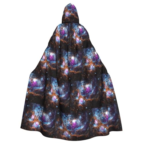 TTIGLHOH Großer Kapuzenumhang für Erwachsene, Galaxie, Weltraumdruck, Halloween, 140 cm lang, ideal für Zauberer-Bademantel von TTIGLHOH