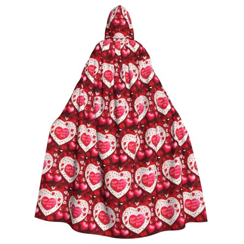 TTIGLHOH Großer Kapuzenumhang mit Aufschrift "Happy Valentine's Day", für Erwachsene, Halloween, 140 cm lang, ideal für Zauberer-Bademantel TTIGLHOH Großer Kapuzenumhang mit Aufschrift "Happy Valentine's Day", für Erwachsene, Halloween, 140 cm lang, ideal für Zauberer-Bademantel von TTIGLHOH