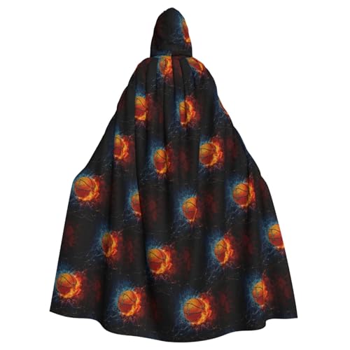 TTIGLHOH Großer Kapuzenumhang mit Basketball-Flammen und Wassertropfen, für Erwachsene, Halloween, 140 cm lang, ideal für Zauberer-Bademantel TTIGLHOH Großer Kapuzenumhang mit Basketball-Flammen und Wassertropfen, für Erwachsene, Halloween, 140 cm lang, ideal für Zauberer-Bademantel von TTIGLHOH