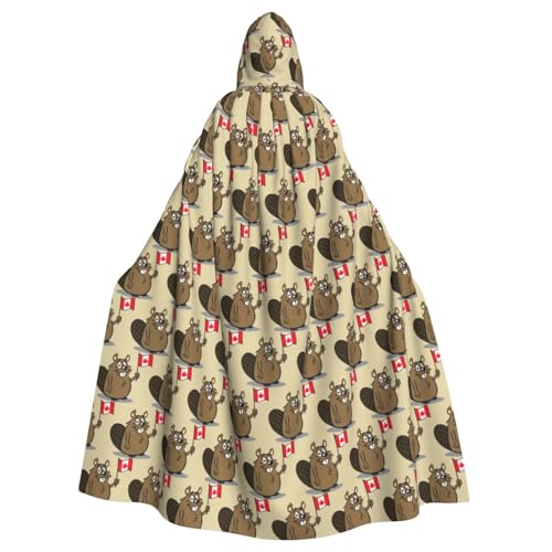 TTIGLHOH Großer Kapuzenumhang mit Biber-Druck, für Erwachsene, Halloween, 140 cm lang, ideal für Zauberer-Bademantel TTIGLHOH Großer Kapuzenumhang mit Biber-Druck, für Erwachsene, Halloween, 140 cm lang, ideal für Zauberer-Bademantel von TTIGLHOH