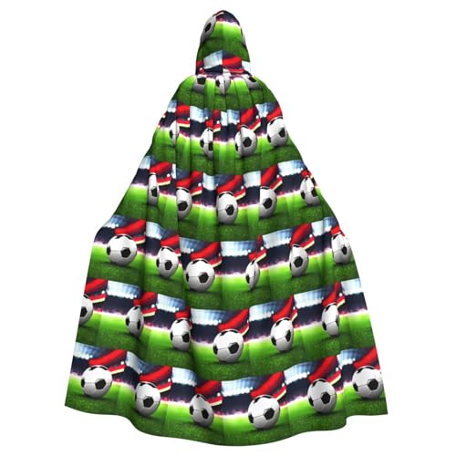 TTIGLHOH Großer Kapuzenumhang mit Fußball-Motiv, für Erwachsene, Halloween, 140 cm lang, ideal für Zauberer-Bademantel TTIGLHOH Großer Kapuzenumhang mit Fußball-Motiv, für Erwachsene, Halloween, 140 cm lang, ideal für Zauberer-Bademantel von TTIGLHOH