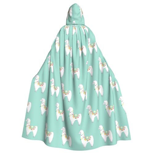 TTIGLHOH Großer Kapuzenumhang mit Lama-Druck, für Erwachsene, Halloween, 140 cm lang, ideal für Zauberer-Bademantel TTIGLHOH Großer Kapuzenumhang mit Lama-Druck, für Erwachsene, Halloween, 140 cm lang, ideal für Zauberer-Bademantel von TTIGLHOH