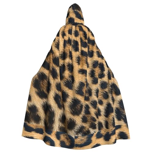 TTIGLHOH Großer Kapuzenumhang mit Leopardenmuster, für Erwachsene, Halloween, 140 cm lang, ideal für Zauberer-Bademantel von TTIGLHOH