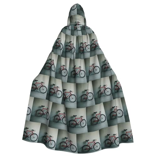 TTIGLHOH Großer Kapuzenumhang mit Retro-Fahrrad-Muster, für Erwachsene, Halloween, 140 cm lang, ideal für Zauberer-Robe TTIGLHOH Großer Kapuzenumhang mit Retro-Fahrrad-Muster, für Erwachsene, Halloween, 140 cm lang, ideal für Zauberer-Robe von TTIGLHOH