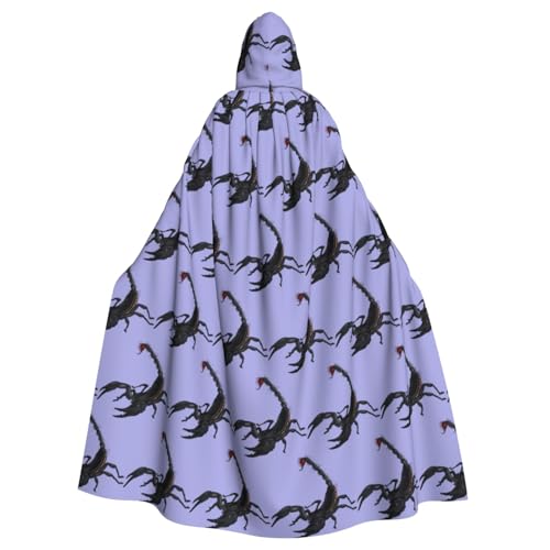 TTIGLHOH Großer Kapuzenumhang mit Skorpion-Druck, für Erwachsene, Halloween, 140 cm lang, ideal für Zauberer-Bademantel TTIGLHOH Großer Kapuzenumhang mit Skorpion-Druck, für Erwachsene, Halloween, 140 cm lang, ideal für Zauberer-Bademantel von TTIGLHOH