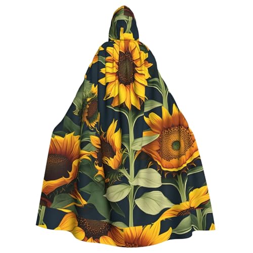 TTIGLHOH Großer Kapuzenumhang mit Sonnenblumen-Motiv, für Erwachsene, Halloween, 140 cm lang, ideal für Zauberer-Bademantel TTIGLHOH Großer Kapuzenumhang mit Sonnenblumen-Motiv, für Erwachsene, Halloween, 140 cm lang, ideal für Zauberer-Bademantel von TTIGLHOH