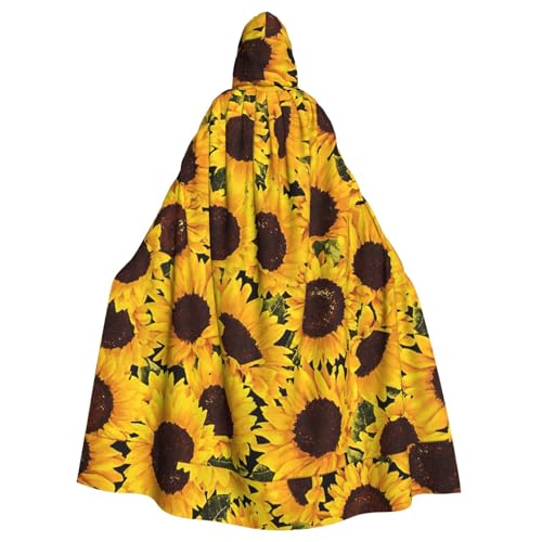 TTIGLHOH Großer Kapuzenumhang mit Sonnenblumen-Motiv, für Erwachsene, Halloween, 140 cm lang, ideal für Zauberer-Bademantel TTIGLHOH Großer Kapuzenumhang mit Sonnenblumen-Motiv, für Erwachsene, Halloween, 140 cm lang, ideal für Zauberer-Bademantel von TTIGLHOH