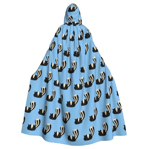 TTIGLHOH Großer Kapuzenumhang mit Stinktierdruck, für Erwachsene, Halloween, 140 cm lang, ideal für Zauberer-Bademantel TTIGLHOH Großer Kapuzenumhang mit Stinktierdruck, für Erwachsene, Halloween, 140 cm lang, ideal für Zauberer-Bademantel von TTIGLHOH