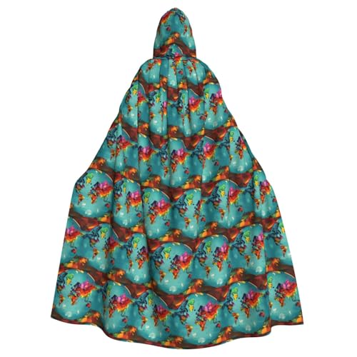 TTIGLHOH Großer Kapuzenumhang mit Weltkarten-Aufdruck, für Erwachsene, Halloween, 140 cm lang, ideal für Zauberer-Bademantel TTIGLHOH Großer Kapuzenumhang mit Weltkarten-Aufdruck, für Erwachsene, Halloween, 140 cm lang, ideal für Zauberer-Bademantel von TTIGLHOH