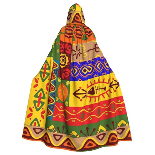 TTIGLHOH Großer Kapuzenumhang mit afrikanischem Nationalmuster, für Erwachsene, Halloween, 140 cm lang, ideal für Zauberer-Bademantel TTIGLHOH Großer Kapuzenumhang mit afrikanischem Nationalmuster, für Erwachsene, Halloween, 140 cm lang, ideal für Zauberer-Bademantel von TTIGLHOH